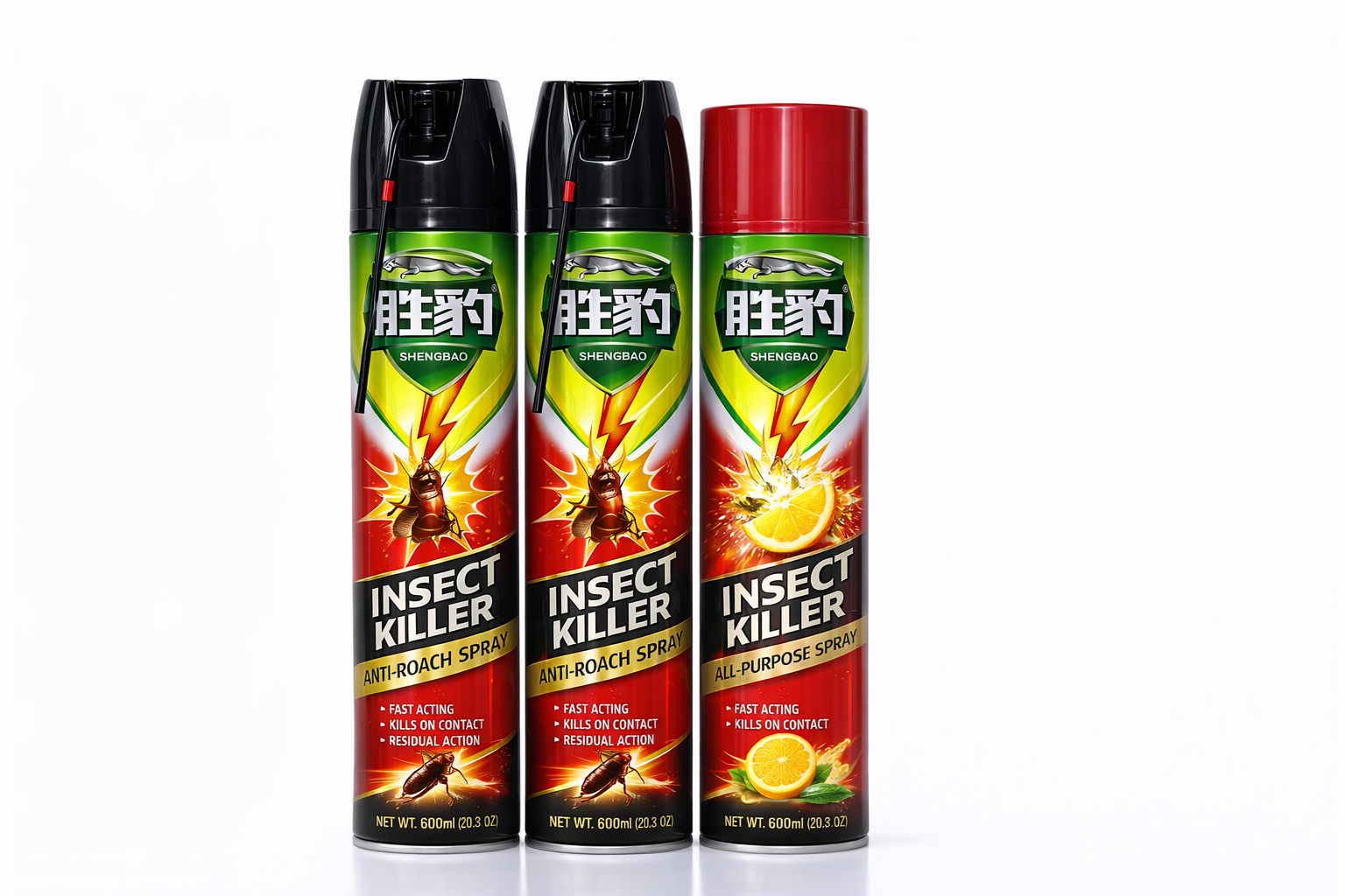 Heavy-Duty Aerosol Insecticide | SHENGBAO Brand Fast-Acting Pest Control | 600ml Spray for Roaches, Fleas & Bedbugs